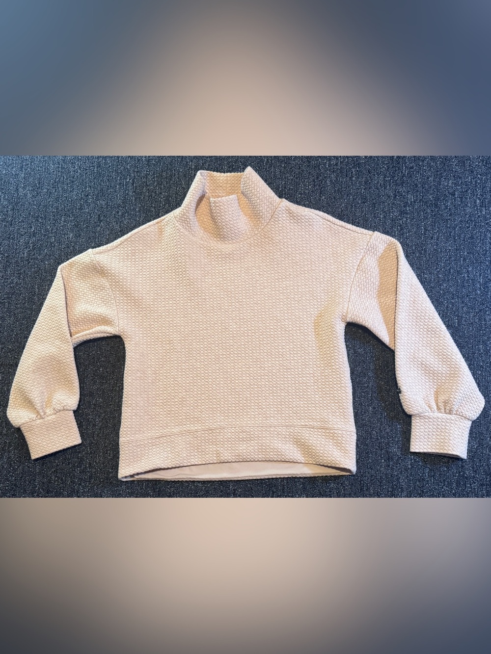 Calia by Carrie Underwood Gray Quilted Honeycomb Mock Neck Pullover Sweatshirt S